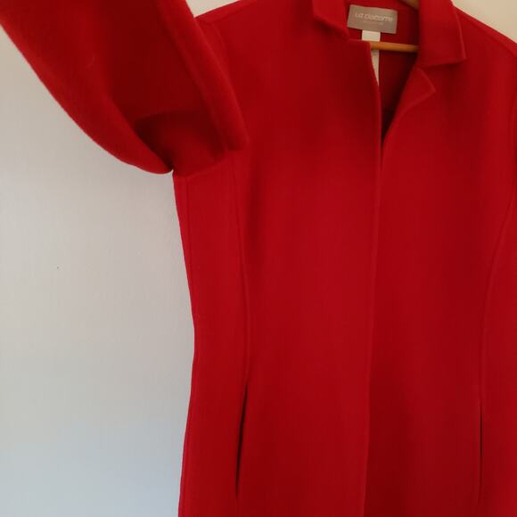 Liz Claiborne NWOT Angora & Wool Open Jacket True Red Size 12 - Picture 3 of 6